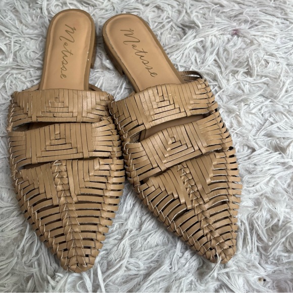 ANTHROPOLOGIE MATISSE WOVEN EAST END SLIDES SLIP ON MULES SZ 9 NEUTRAL - Picture 11 of 16